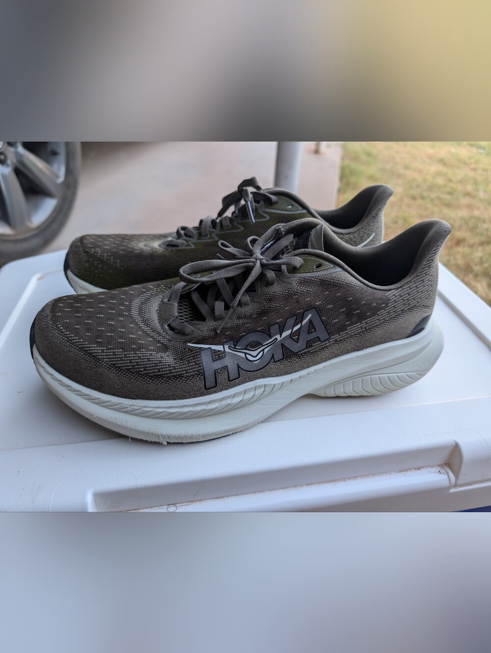 Hoka Ones Mach 4 Men's Running Shoes in Olive Green Size 12 2E